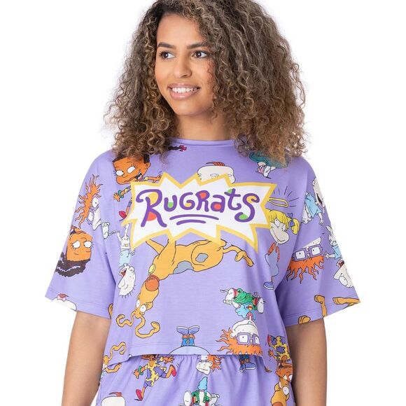 Rugrats Womens/Ladies All-Over Print Short Pyjama Set / Purple - Picture 3 of 5